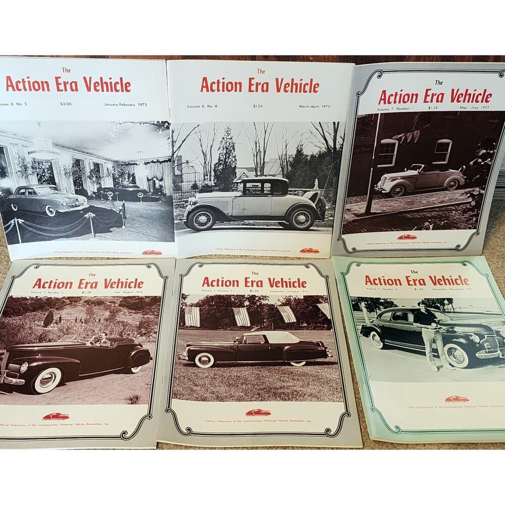 1973 The Action Era Vehicle Magazine Historical Vehicle Assoc Full Year 6 Issues